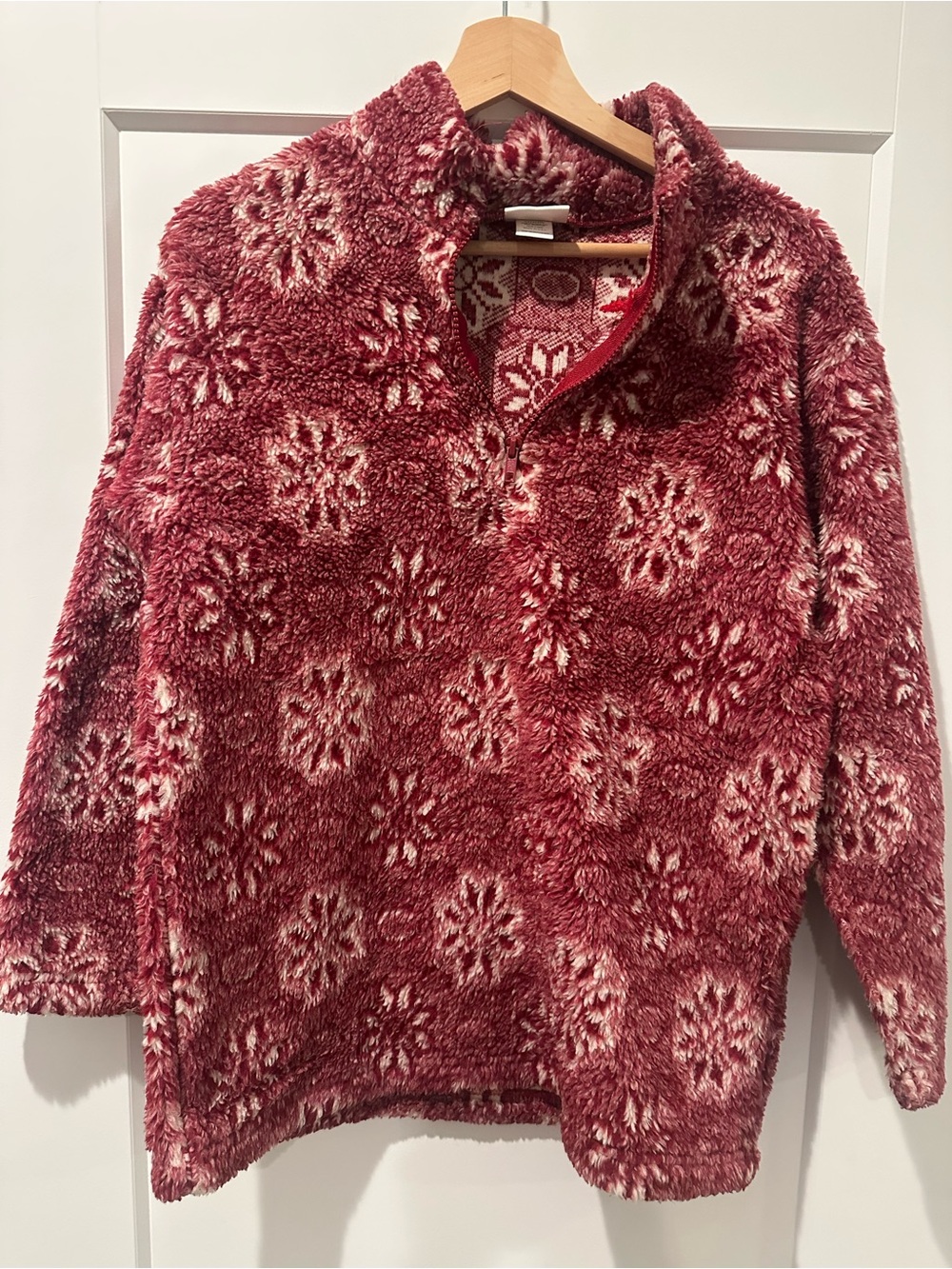 Canyon River Blues Fleece Pullover with Snowflake Pattern Made in USA Size L